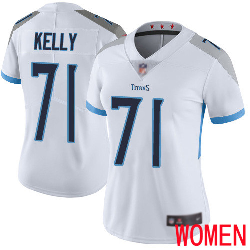 Tennessee Titans Limited White Women Dennis Kelly Road Jersey NFL Football #71 Vapor Untouchable->women nfl jersey->Women Jersey